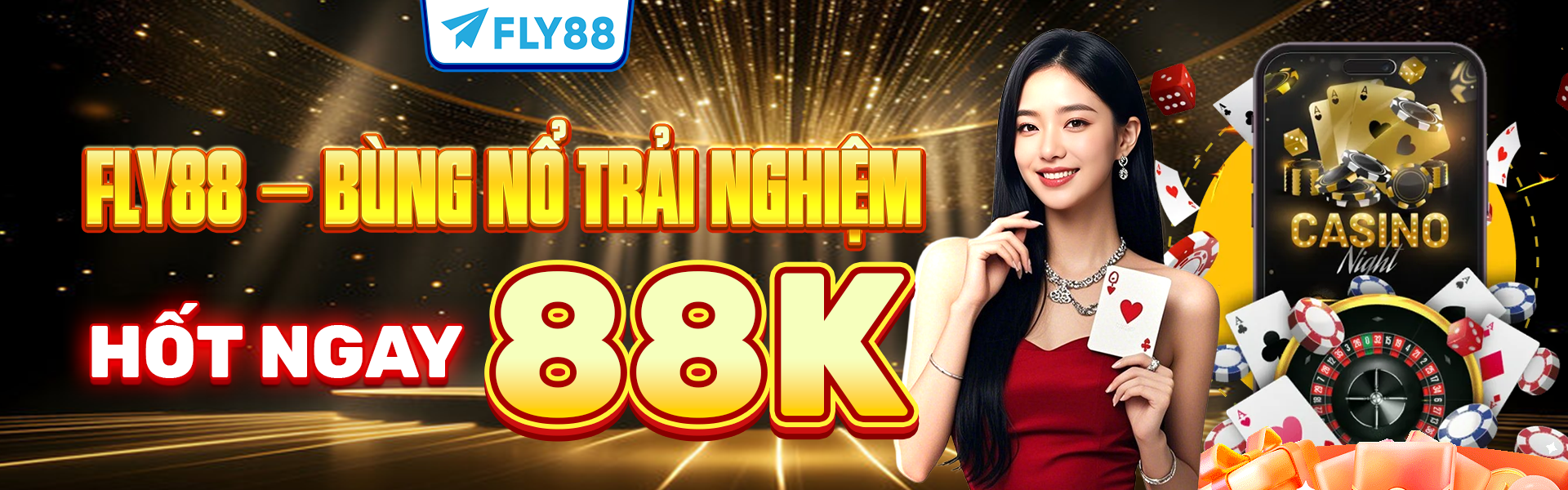 banner bùng nổ trải nghiệm hốt ngay 88k tại nhà cái fly882.com